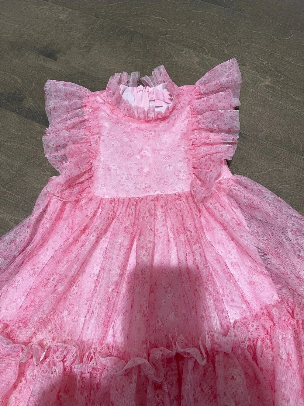 Pink Ruffled Tulle Party Dress Size 4